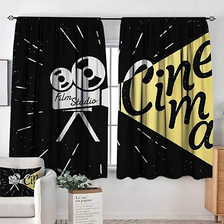 Lohebhuic - Cortina para Ventana de Cine con proyector de película ...