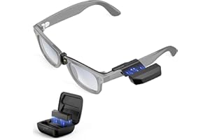 TRANSNOVO Wearable Charger Compatible with RayBan Meta Smart Glasses, 1600mAh Charge While Wearing 24H Extended Battery Pack, Portable Magnetic Charging Accessories for Wayfarer, Skyler Gen 1 & Gen 2