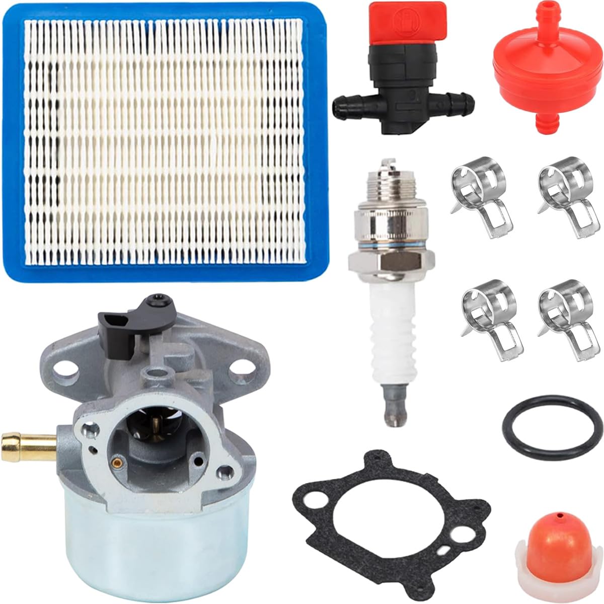 ZAMDOE 799868 Carburetor Replacement Kit for Briggs & Stratton Lawn Mower Engine 799868 498254 694882 698444 798170 799872 694202 850 875 Series,for Craftsman 917.388660, with Primer Bulb