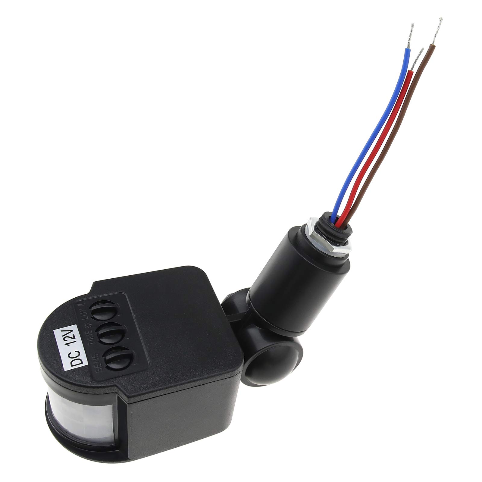 Be In Your Mind DC 12V Automatic PIR Infrared Motion Sensor Intelligent Switch Black 180 Degree Infrared Ray Human Body Inductor for LED Light