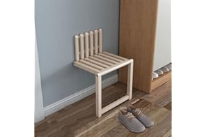 Wall-Mounted heightened Foldable Chairs The seat Height is Increased to 42cm (16.5in) The Invisible Folding Solid Wood Stool 