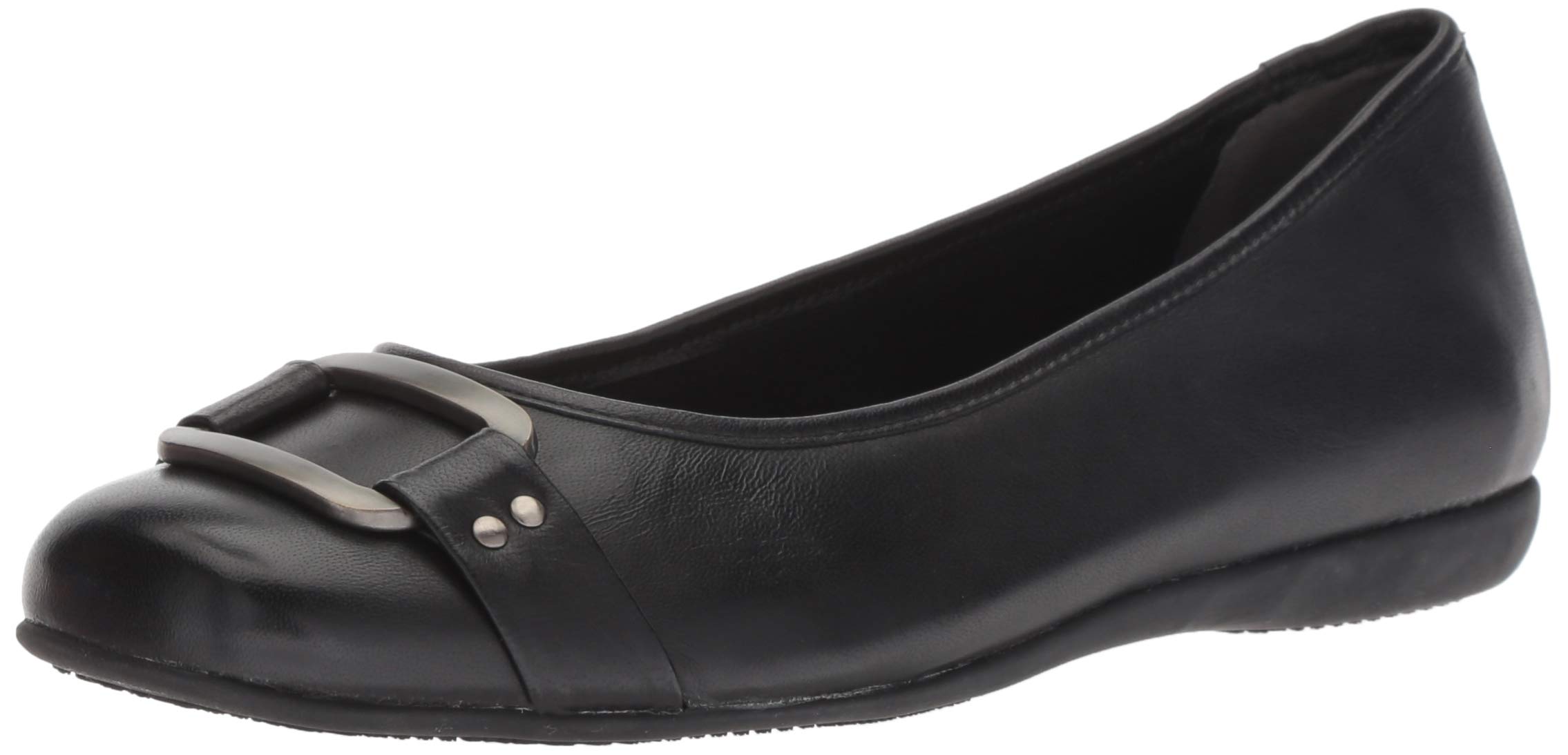 Trotters Women’s Sizzle Signature Ballet Flat, Black Quilted, 10 X-Wide