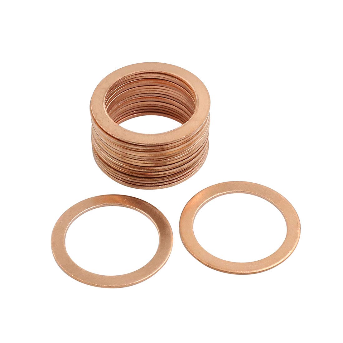 X AUTOHAUX 20 Pcs 26mm Inner Diameter Copper Washers Sealing Gasket Fitting