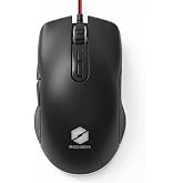 MECHREVO Wired Gaming Mouse, PC Gaming Mice with Optical Sensor Rapid Fire | Computer USB Mouse Wired RGB LED with 1600 Adjustable DPI, 4 Programmable Buttons Ergonomic for Laptop Gamer Office