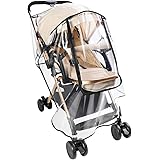 Zooawa Housse de pluie pour poussette de taille universelle en plastique EVA, imperméable et coupe-vent, résistant à la pouss