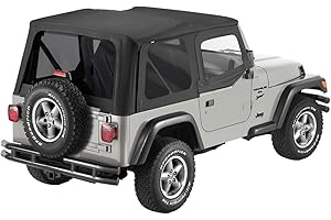 Pavement Ends by Bestop 51197-35 Black Diamond Replay Replacement Soft Top Tinted Back Windows with Upper Door Skins for 1997-2006 Jeep Wrangler