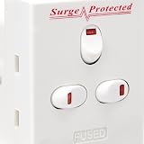 Status 3 Way Multi Plug Adapter UK 3 Pin Individually Switched Fused Surge view 5
