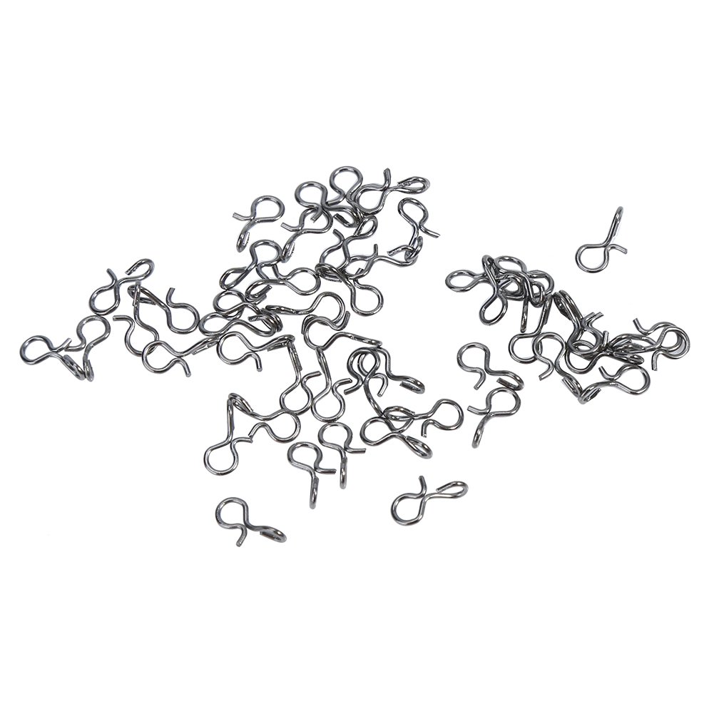 VGEBY 50pcs Fishing Snaps, Black Stainless Steel Fly Hook Lure Snap Quick Change Fishing Snaps(S)