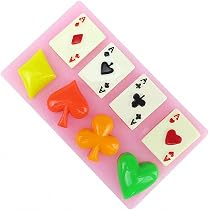 Mujiang Poker Card Silicone Molds - Set Of 4 Fondant Molds For Cake Decorating, Chocolate, Resin & Crafts
