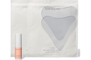 Dermaclara Large Body Patch - Pregnancy Stretch Mark Prevention & Removal, C Section Cover Up Belly Scar, Maternity Skincare, Silicone Gel Sheet, Reusable up to 30 Times - 2 Patches & Patch Cleanser