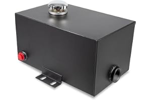 BESTTRUCK 5 Gallon 14 Gauge Steel Hydraulic Fluid Reservoir Tank with Inlet 1-1/2" FNPT and Outlet 3/4" FNPT, Integral Mounting Foot On Each End