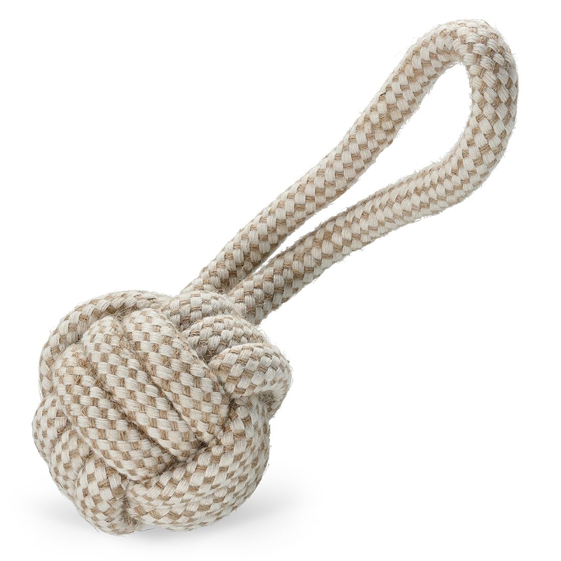 Romneys Deaf Ball with Rope for Dogs, Dog Toys - Knot Ball with Throwing Rope for Fetch Games - Supports Mouth Hygiene and Dental Care - Fun for Your Dog