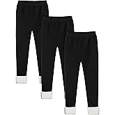 Resinta Girls Winter Fleece Lined Leggings Cotton Thick Thermal Tights Kids Soft Stretchy Pants Full Length