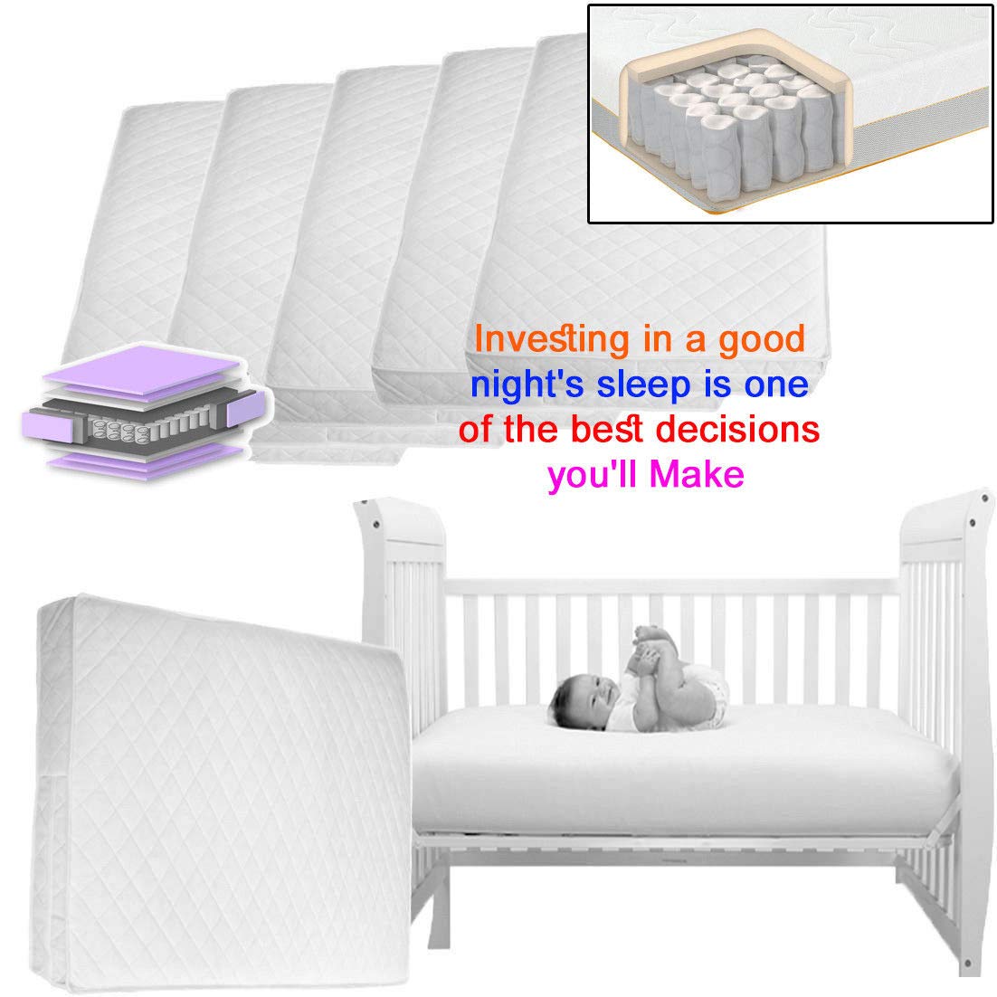 Hypoallergenic Pocket Sprung Orthopaedic Memory Foam Mattress Spring