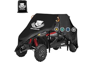 CLAWSCOVER UTV Cover 4-6 Seater Waterproof Outdoor,Heavy Duty Tearproof Anti-UV Polyster Cloth,Side by Side Storage Covers Fit for Can Am Maverick x3 Polaris RZR Kawasaki Yamaha Honda,with Reflective Strips