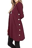 Womens Long Sleeve Jumper Dress Casual Knitted Button Tunic Pullover Sweater Tops