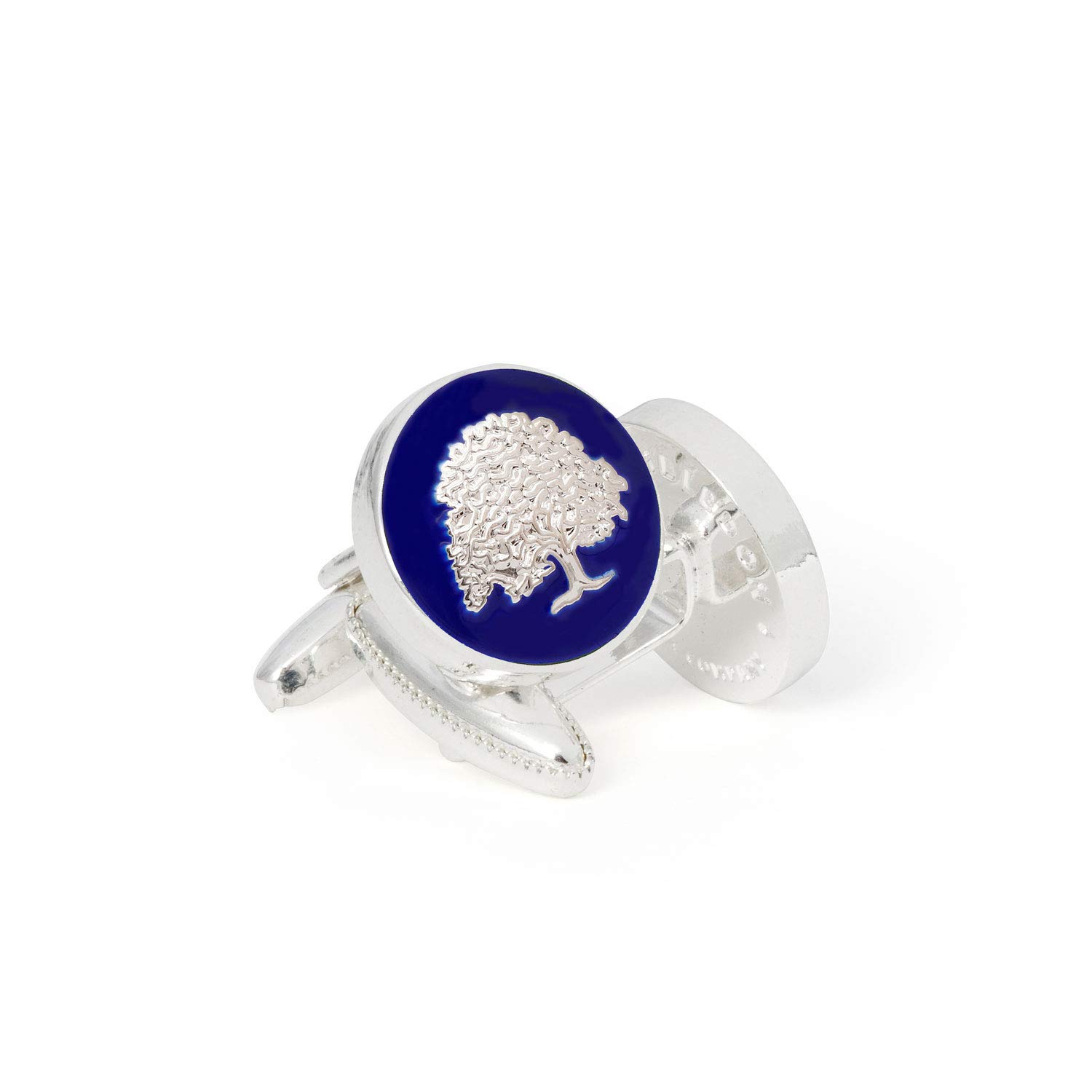 The Oak Cufflinks in blue and silver