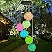 LED Solar Powered Wind Chime Light Garden Outdoor Hanging Spinner Lamp Color Changing,Suit for Christmas, Halloween,Thanksgiving Day,Mother's Day,Valentine's Day,Party,Unique Decoration (Multicolor)