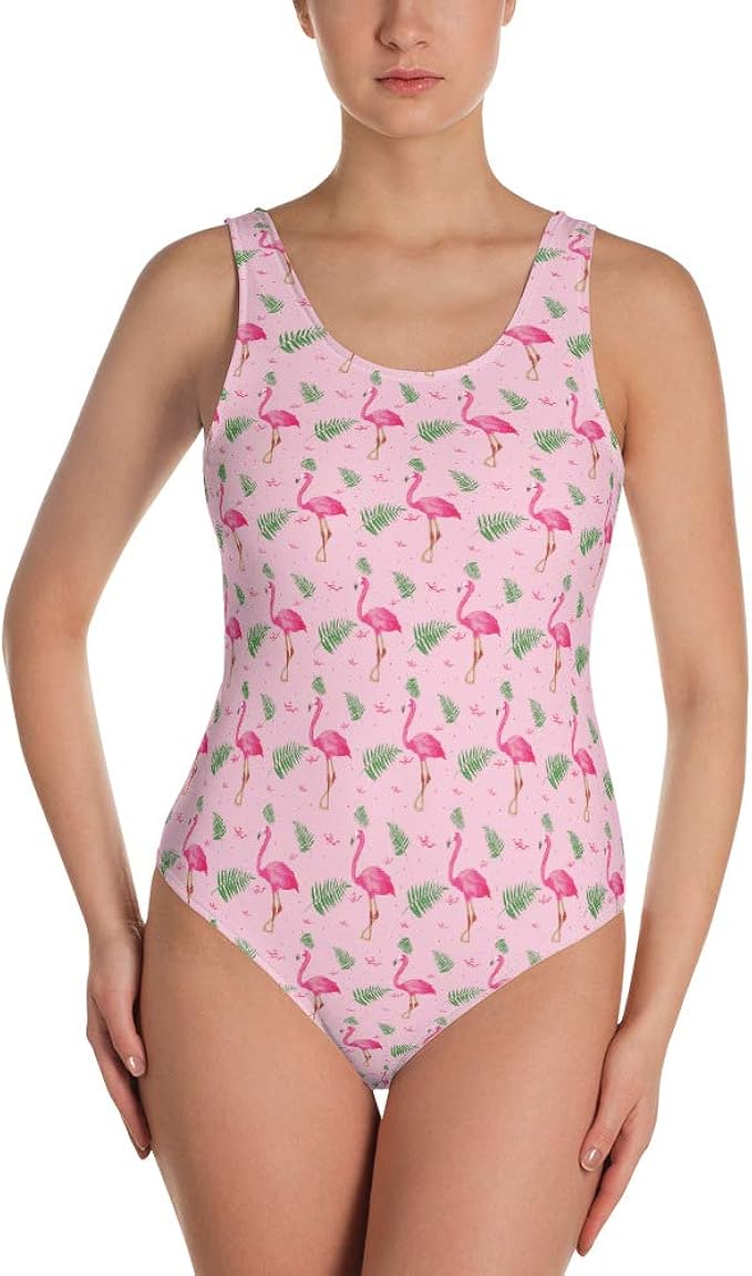 flamingo print swimwear