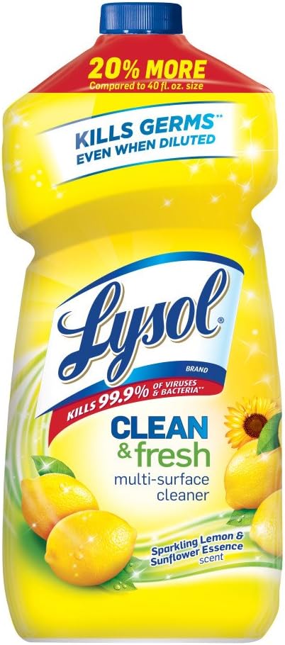 Lysol, Clean and Fresh MultiSurface Cleaner Scent Ounce, Lemon Sunflower, 48 Fl Oz