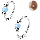 UBGICIG 8mm 10mm Opal Nose Rings Hoops 316 Surgical Steel Nose Piercing Jewelry Pink Purple Blue White Green Red 18K Gold Silver 18G/20G
