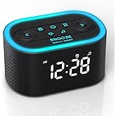 Reacher Digital Alarm Clock & White Noise Sound Machine, 21 Soothing Sounds, 7 Wake Up Sounds, 8 Night Lights, 32-Level Volume, 9 Sleep Timer, Memory Function for Adult, Kid, Bedside, Bedroom