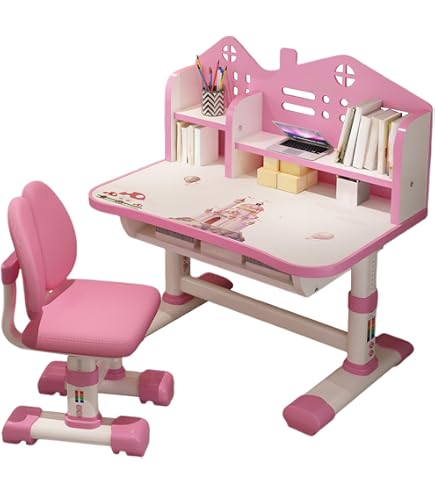 Amazon.com: ZTGD Kids Adjustable Study Desk & Chair Set w/Storage