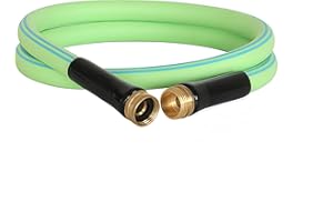 Atlantic Heavy Duty Garden Hose 5 ft x 5/8 inch Green Color Short Connection Leader Hose with Male-Female Connectors (5 Feet)