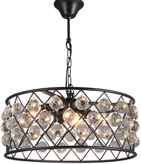 Huam Vintage Industrial Style Crystal Chandelier Bedroom