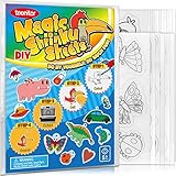 Teenitor 18 Sheets Heat Shrink Plastic, Shrinky Art Film Paper with Traceable Pictures for Kids Creative Craft, Clear