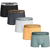 LuxeCore Mens Underwear Boxer Briefs 5 Pack, Breathable Soft Moisture-Wicking Quick-Dry Underwear for Men Multipack