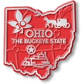 Ohio Small State Magnet by Classic Magnets, 1.7" x 1.8", Collectible 3D Rubber Vintage-Style Souvenirs and Gifts Made in the USA