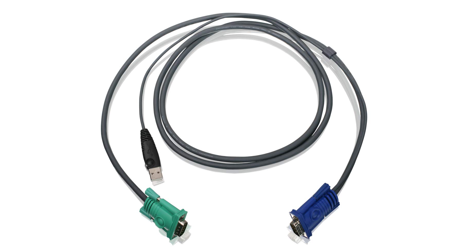 IOGEAR USB KVM Bonded Cable 6-Feet with USB and VGA Connections, G2L5202UTAA