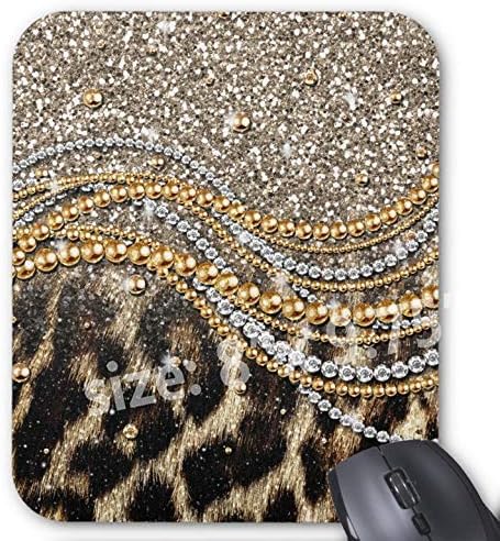 Gaming Mouse Pad Non-Slip Water Resistant Rubber Base Cloth Computer Mouse Mat-Beautiful Trendy Girly Leopard Animal Print Mousepad
