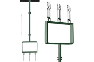 2-in-1 Manual Lawn Aerator Tool, Core Plug Aerator and Spike Aerator for Yard, 6 Replaceable Tines for Compacted Soil, Heavy Duty Garden Aeration Tool for Grass Roots Health & Lawn Care, Green