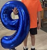 Lingqiang 40 Inch Navy Blue Number 6 Foil Balloon 6th Birthday Decoration view 4