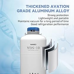 NANBEI 10L Liquid Nitrogen Tank Cryogenic Container
