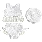 Yccutest Summer Swim Suit Baby Girl Purple White Pink Swimsuit Toddler Girl Solid Bathing Suit Infant Two Piece Bikini Set