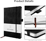Lefute A5 Notebook 2 Pack 200 Pages 100 GSM Hardback with Pen Loop Elastic view 3