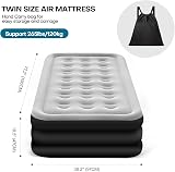 Panana Single Air Bed with Built-in Pump 196x97x47cm Flocked Top view 2