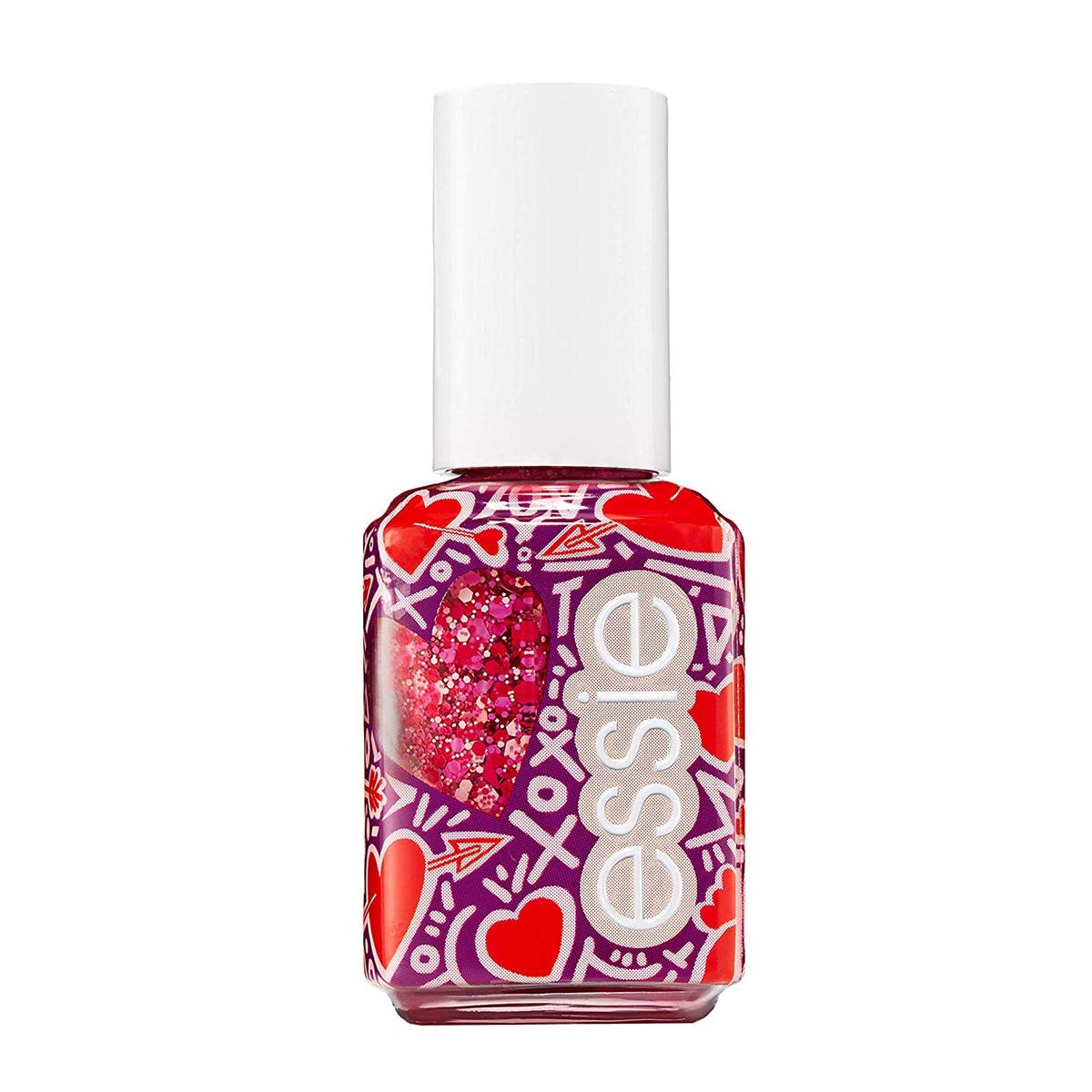 Essie Galentines 2019 Collection Matte Glitter Top Coat, You're So Cupid Red