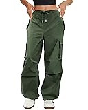 COPYLEAF Cargo Pants Women Low Waisted Parachute