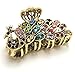 New Fashion Colorful Austrian Crystal Brown Metal Peacock Hair Claws Clips Pins