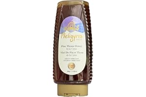 MELIGYRIS Pure Pine Thyme Honey | Grade No. 1 Amber Liquid Honey from Crete | Product of Greece | 500 g Squeezable Bottle