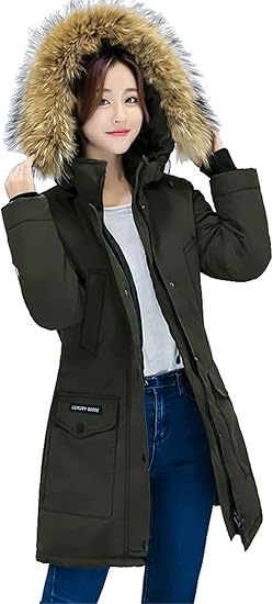 Amazon Yeenoke レディース ロング ダウンコート ダウンジャケット モッズコート アウター コート ジャケット 中綿コート フード付き フェイクファー カジュアル ゆったり 大きいサイズ 体型カバー コート ジャケット 通販