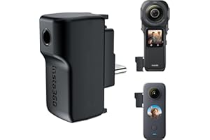 CYNOVA Upgraded Insta 360 Mic Adapter, Audio 3.5mm Jack Compatible with Insta360 One RS 1-inch 360 Mic Adapter / Insta360 One X2 Mic Adapter Extrenal Microphones USB-C Port for Inst360 X2 Accesories