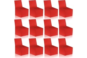 ZZHXKJHKY 12 Pack Raffle Boxes Ballot Box Suggestion Box with Slot, 6.5 x 4.5 x 4.5 Inch Cardboard Raffle Boxes with Slot for Ticket and Removable Header for Collecting Business Card Voting Contest (Red)