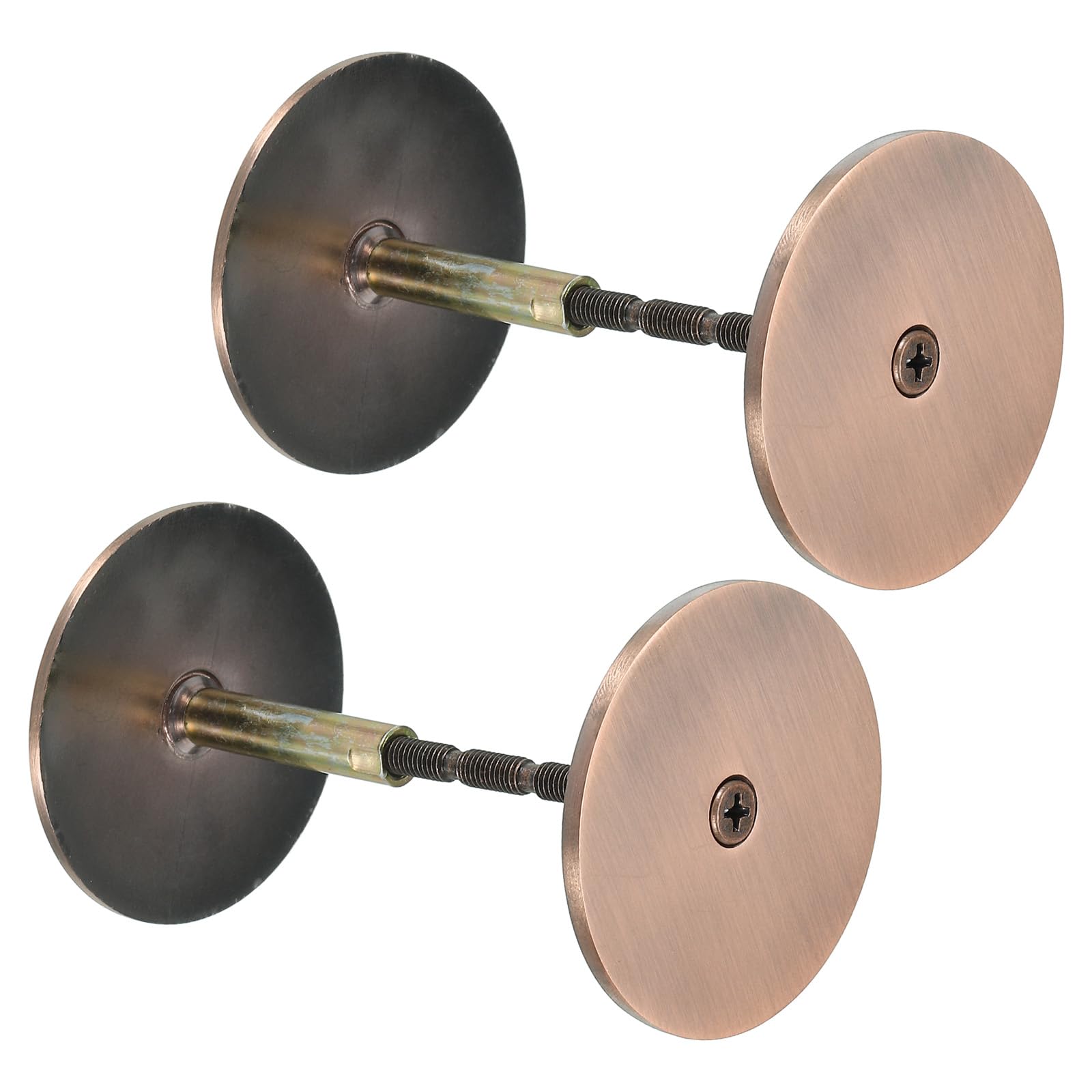 PATIKIL Door Knob Hole Cover Plate, 2 Pack 2 3/16" Dia. Deadbolt Cover Plate Door Hole Filler Plate for 1 3/8" to 1 3/4" Holes, Red Bronze