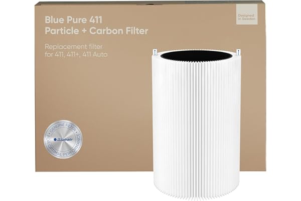 BLUEAIR Blue Pure 411 Auto, 411, 411+ Genuine Replacement Filter, Particle and Activated Carbon, fits Blue Pure 411 Auto, 411