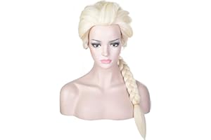 morvally Women Blonde Braided Ponytail Wig for Princess Cosplay Costume Halloween